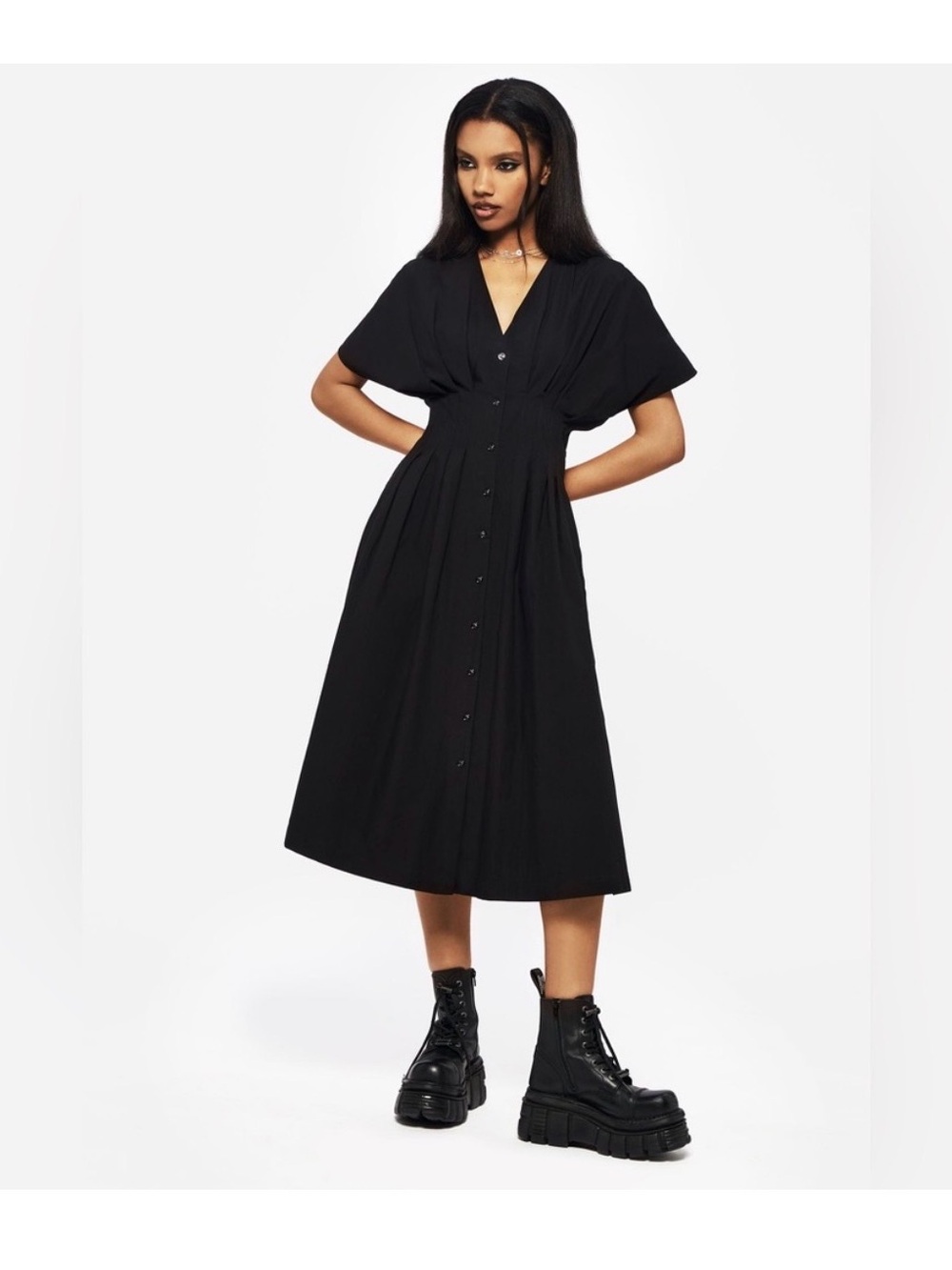 NWT Disturbia Finis Cotton Button Up Midi Shirt Dress US 16 / UK 20